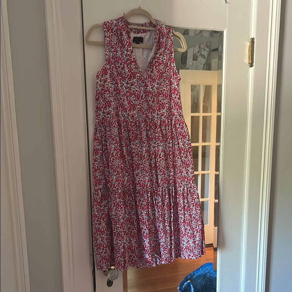 J Crew Fit and Flare Floral Sleeveless Dress